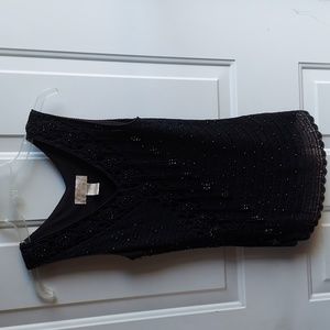 V Neck Tank Top, Kroshetta By Papillon, Size Medium, Black